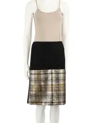 Black Tartan Jacquard Skirt