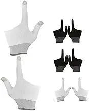 SEWACC 4 Pairs Two Finger Gaming Gloves with Fit Graphene Fingertips Enhanced Touch Sensitivity for Touchscreen Mobile Games and Billiards Precision Control