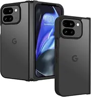 [BENTOBEN] for Google Pixel 9 Pro Fold Case, Translucent Matte Reveal Logo Slim Thin Shockproof Anti-Yellow Lightweight Women Men Boys Girls Protective Phone Cover Cases for Pixel 9 Pro Fold 8.0", Black