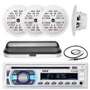 PLCD43MRB Boat Bluetooth SD USB Radio, Radio Cover, Antenna, 6.5" 120W Speakers