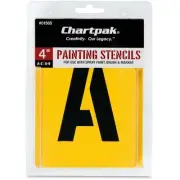 Chartpak Painting Letters/Numbers Stencils - 4" - Gothic - Yellow Chartpak 01565