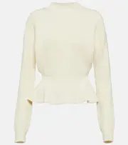 [Chloe] Chloé Peplum wool sweater AU 16 white