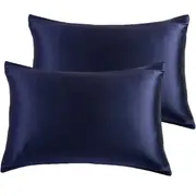 Gioia Casa Luxury Pillowcase 2 Pack - 100% Pure Mulberry Silk on Both Sides - Navy Blue