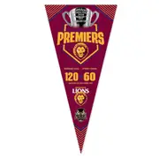 Brisbane Lions AFL 2024 Grand Final Premiership Felt Wall Pennant