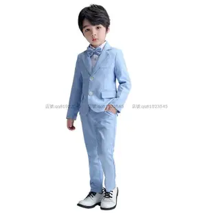 兒童格子西裝套裝花童禮服男開學畢業拍照禮服生日禮服格子西服花童表演服主持人男童正式場合服裝