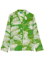 Bernadette Louis Floral-print Silk Crepe de Chine Blouse - Green - 12 12