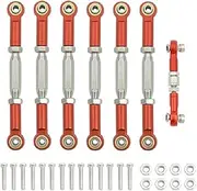 MANGRY Turnbuckles Camber Link Rod Linkage Set Fit for Traxxas Slash 4X4 VXL 2WD Rustler Stampede Hoss 1/10 RC Car Upgrades Parts(Red)