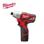 【MILWAUKEE 美沃奇】12V鋰電衝擊起子機- 原廠公司貨M12BID-202C(主機+充電器+2.0AH電池*2+提箱)