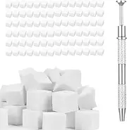 200 Pcs Nail Sponge, Nail Art Accessories, Nail Sponges for Ombré with Metal Grabber, Ombre Nails Design for Create a Variety of Gradient Nail Art Patterns, Nail Art Tools Sponge Brush
