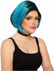 Punk Girl Wig 80's Pop Star Retro Fancy Dress Halloween Adult Costume Accessory
