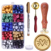 Wax Seal Kit, Heart Wax Seal Stamp with 200pcs Sealing Wax Beads, Great for E...