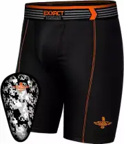 Exxact Sports Men's Compression Shorts with Soft Athletic Cup for Baseball