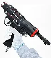 Pneumatic Hog Ring Gun, Pneumatic C-Type Hog Ring Pliers, 3.2-8.7mm Closure Diameter, 24mm Crown Hog Ring Staples, Power C Ring Gun Air Hog Ring Plier Tool for Wire Cages, Seat Making, Fencing SC7E