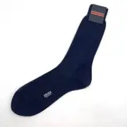 ERMENEGILDO ZEGNA Mid Calf Sock Plain Mens Navy Mercerized Cotton Trouser NEW
