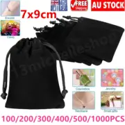 100-1000pcs Black Velvet Drawstring Bags Pouchs Packaging Sack Gift Jewelry Bags