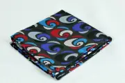 Lord R Colton Masterworks Argos Black & Maroon Geo Silk Pocket Square - $75 New