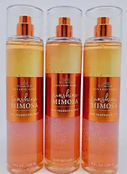 3 BATH & BODY WORKS SUNSHINE MIMOSA FINE FRAGRANCE MIST SPRAY 8 oz LARGE NEW