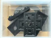 LEGO Parts - Black Technic, Plate 2 x 4 with 3 Holes - No 3709b - QTY 5
