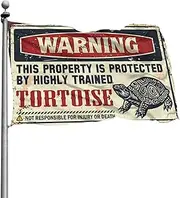 Bar For Man Cave Warning This Property Is Protected By A Highly Trained Tortoise Flag Car Flags For Room Man Cave Flags(152X244CM)