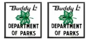 Buddy L water slide decal Parks Department SHIPPING W/TRACKING