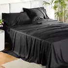 4pcs Bamboo Cooling Sheet Sets Deep Pocket Flat Fitted Sheet SG Double Queen KN