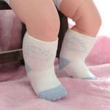 【KEROPPA】可諾帕MIT12~24個月嬰兒厚底止滑短襪x3雙(白配藍)C95001-A