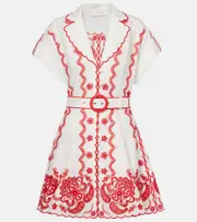 [Zimmermann] Zimmermann Lucky embroidered linen minidress AU 10 white
