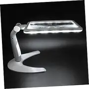 HEATSHAKING Handheld LED Desktop Magnifier Lamp for Reading Magnification Ergonomic Design Lightweight and Portable for Reading Crafting and Drawing