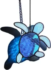 Sea Turtle Stained Glass Decor Handmade Suncatcher