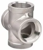 (10 Pack) 1/2" NPT 304 Stainless Steel Cross 150 Pipe Thread Fitting