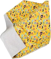 HAMPPLIES 1Pc Adorable Cartoon Cotton Blanket for Lightweight Trolley Blanket Yellow Animal Design Soft and Skin Friendly for Comfort and Easy Carrying
