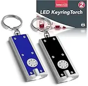 SOL LED KeyChain Lights 2pk - Small Led Torch with Built in Batteries | Mini Torch Keyring for Outdoor, Emergency and Everyday use | Small Torches Led Super Bright | Small Torch Includes Notebook