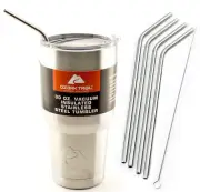 4 Bend LONG 30 oz Stainless Steel Straws for Ozark Trail Ounce Double-Wall