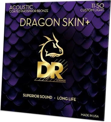 DR DRAGON SKIN+ Coated Phosphor Bronze Acoustic Cust Light Strings 11-50/ DAP-11