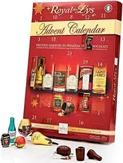 Abtey Chocolatier Royal des Lys Prestige Liqueurs in Premium Dark Chocolate 24 Days Advent Calendar, Red, 290 g