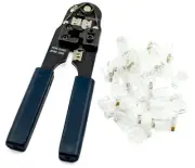 PTC RJ45 Crimping Tool | Cat 5 5e 6 | Includes 30 RJ45 Connector Heads
