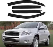 Sun/Rain Guards Wind Deflector Compatible with Toyota RAV4 2006-2012 Window Visors Smoke Outside Mount 4pc 94608
