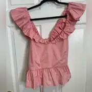 H&M Ruffle Open Back Top