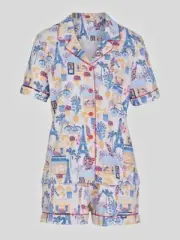 Peter Alexander 3+ 24 26 PARIS ICONS PJ Sleep shirt TOP + SHORTS Pyjamas NEW
