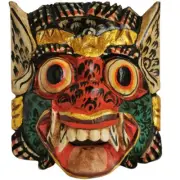 Decor Mask Barong Lion Balinese Singh Carved Painting Wood Hanging Wall African