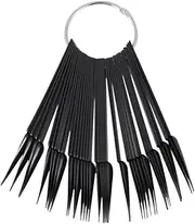 OATIPHO 2 Sets Nail Display Wheel with Fan Shaped Sticks Black Color Plates for Nail Art Practice and Polish Showcasing Smooth Surface Convenient to Carry and Use