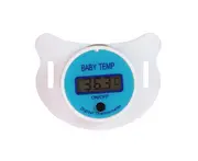 Digital Pacifier Thermometer LCD Display High Accuracy Nipple Shaped Digital Baby Thermometer for Babies Kids Children Blue