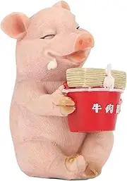 Mini Pig Figurines, Funny Cute Resin Pig Statue, Lucky Animal Garden Sculptures for Courtyard Indoor Decoration