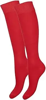 [MILENA PEŁNA SWOBODA RUCHU] MILENA Soft Breathable Over the Knee Socks with Elastic Fit and Non-Slip Grip Perfect for Everyday, Work, Sports and Cosplay - Versatile Combination, Red, red, 37-41