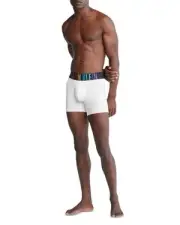 Calvin Klein Mens Classic fit Boxer Briefs Underwear Large White Solid