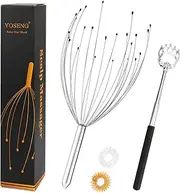 Yoseng 24 Fingers Head Scratcher & Extendable Back Scratcher - Manual Massager for Stress Relief & Deep Relaxation
