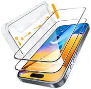 Tough On Tempered Glass Screen Protector with Installation Kit for iPhone 16 Pro (2Pack) - Clear