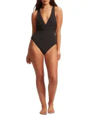 [Seafolly] Collective Cross Back One Piece Swimsuit in Black