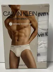 CALVIN KLEIN MENS UNDERWARE COTTON STRETCH CLASSIC FIT 3 PAIR HIP BRIEF XXL
