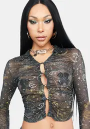[HOROSCOPEZ] Guide My Life Sheer Crop Top